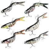 6 Stück Angelköder, Kunstköder Wobbler Hecht, Fisch Köder lebensechter Angel köder für Zander Barsch Forellen Swimbait für Süßwasser und Salzwasser