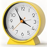 Azyh Analoger Wecker ohne Ticken, Kleine Retro Tischuhr, Tischuhr für Wohnzimmerdekoration, Schlafzimmer, Nachttisch Erwachsene, Senioren, Kinder, Reisewecker, Batteriebetrieben