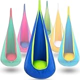 Hängehöhle, Pod Schaukelsitz mit Aufblasbarem Kissen, Pod Swing Seat, Belastbar bis 80 kg(Blue 1)