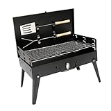 INOOMP Faltbarer Tragbarer Bbq Grill Outdoor Klappgrill mit Zubehörteilen Rutschfestem Verschluss und Glatten Kanten für Camping Angeln Klettern Robuste Bauweise