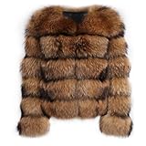 ZhuiKun Damen Kunstpelz Mantel Kurzer Faux Pelz Winterjacke Kunstfell Oberbekleidung Einfarbig Dicker Parka Wintermantel - Stil 16, S