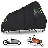 GJMZTQG Lastenfahrrad Abdeckplane Fahrradabdeckung für Lastenfahrräder Lastenräder, Cargo Bike Schutzhülle 600D OxfordLastenräder Abdeckung, Wasserdicht Winterfest,270 * 75 * 100CM (Schwarz)