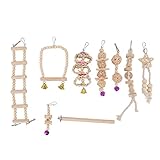 Papageienspielzeug-Set |9 Stück Vogelschaukeln und Kauspielzeuge aus Holz mit Glocke |Sicheres Multifunktionsspielzeug für Papageien/Nymphensittiche/Sittiche |Übung und