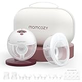 Momcozy Milchpumpe Elektrisch Tragbar Freihändig M5, Tragbare Doppelmilchpumpe Für Den Babymund, Doppelt Abgedichteter Flansch Mit 3 Modi und 9 Stufen, Milchpumpe Elektrisch, 24 mm (2, Rot)