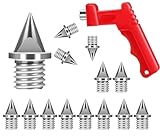 LATRAT 14 Stück 6mm Track Spikes mit 1 Spike Schlüssel, stabile Langlauf-Spikes für Springen, Laufen, Wandern, Kunststoff, Laufsteg