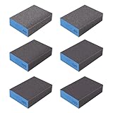 6 Stück Schleifschwamm, 60/80/100/120/180/220 Körnung Schleifschwämme Schleifblock Wiederverwendbar Schleifklotz Set zum Schleifen Holz Polieren Metall Handschleifblöcke
