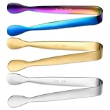 Zssxysm 3 Stück Zuckerzange, Edelstahl Eiswürfelzange, Zangen Candybar, Eiszange Set, Servierzange Salatzange Gebäckzange Süßigkeiten Candy Clip, Mini Bar Zubehör für Kochen Party Picknick Büfett