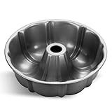Onader Backform, Karbonstahl Kuchenform mit Antihaftbeschichtung, 25,5cm Rund Tortenform für Kuchen Brot, Robust & Gesund, Leicht zu Reinigen - Grau