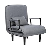 Roadoor 3 in 1 Schlafsofa, Faltbares Sesselbett mit Verstellbarer Rückenlehne und Zipper Bezug, Platzsparendes Klappsofa für Wohnung, Schlafzimmer, Büro, Gästezimmer, Modernes Sofa Bett (Grau)