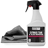 Autolack Klebstoff- & Teerentferner Set | ValetPRO Citrus Tar & Glue Remover 500 ml + Mikrofasertuch | Entfernt Kleberückstände Teer Baumharz von harten und lackierten Oberflächen am Auto