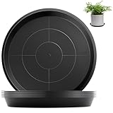 sturiz 8 Stück Blumentopf Untersetzer Rund 26 cm Topfuntersetzer Pflanzen Schwarz Unterteller Blumentopf Kunststoff Pflanzenuntersetzer Pflanztopf Untersetzer für Innen- und Außenpflanzen