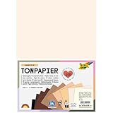 folia 6497 Tonpapier SHADES OF US, DIN A4, Block mit 130 g/m² Tonzeichenpapier, 100 Blatt in 10 Farben, zum Basteln, Verzieren und Dekorieren, Papier, Mehrfarbig