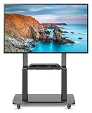 TV Bodenständer Rollbar, TV ständer rollbar, 32-65 Zoll Universal-TV-Ständer/-Wagen mit Rädern, hoher mobiler TV-Trolley for LED-, LCD-, OLED- und Plasmafernseher