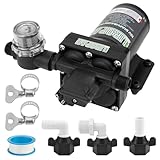 Wasserpumpe Druckwasserpumpe 12V DC, 6 GPM 70 PSI RV-Frischwasserpumpe, RV Wasserpumpe, Druckerhöhungspumpe, selbstansaugende Membranwasserpumpe mit Druckschalter und Sieb für Wohnmobil