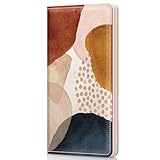 Pisypox Scheckbuchhülle für persönliches Scheckbuch, gemusterte PU-Leder-Scheckbuchhülle für Damen und Herren, mit Stifthalter und integrierter transparenter Kunststoff-Trennwand für doppelte Schecks