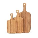 Salter 3-teiliges Schneidebrett-Set - 30/35/45cm Set, Aufhängehaken, einfache Lagerung, 100% FSC Akazienholz, geölt, stark & langlebig, schützt Küchenarbeitsplatten, Hacken, Schneiden & Tranchieren