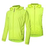 MODRYER Herren Fahrradjacke Winddicht Softshelljacke wasserdichte Atmungsaktive Laufjacke Warm Herren Sportjacke Sommer/Herbst Windjacke Leicht Laufweste,Green-3XL