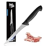dimoedge Ausbeinmesser Profi, Filetiermesser Edelstahl mit Klinge15 cm, Scharfes Messer zum Angeln Fisch, Schwarz