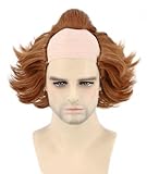 Topcosplay Perücke Herren Clown Perücke Cosplay Perücke mit Stirn-Glatze für Halloween Fasching Karneval (Herren)