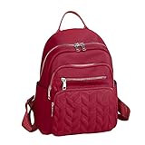 Modischer Damen-Rucksack, Reisetasche, Freizeit-Rucksack, Lederrucksack, Geldbörse für Damen, rot, One size