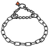 Sprenger Hundehalskette mit Durchzugskette 3mm I Edelstahl rostfreie Hundehalsband für kurz- und langhaar Hunderassen bis 55 kg, 55 cm schwarz