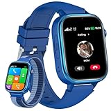 SWGOTA 4G Smartwatch Kinder, Kinderuhr mit GPS, SIM, Videoanrufe, SOS, IP68 Wasserdicht, Schulmodus, Telefonfunktion Schrittzähler Voice Chat Wecker, Geschenk für Mädchen und Jungen 3-14 Jahren Blau