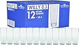 Van Well Willibecher 0,3l 12er Set - Premium Biergläser 0,3 Liter - Robustes Bierglas, Spülmaschinengeeignet, Geeicht - Pint Gläser in Gastronomiequalität - Trinkglas 300 ml für Gastronmie und Zuhause