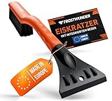 FROSTWUNDER Eiskratzer Auto mit Besen [Made in Europe] - 41cm Profi Schneebesen Auto mit schonenden Borsten - Leicht verstaubarer Scheibenkratzer Auto Schneebesen - Langlebiger Eiskratzer mit Besen