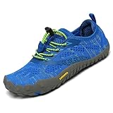 SAGUARO Kinder Barfußschuhe Jungen Aquaschuhe Mädchen Atmungsaktiv Traillaufschuhe June Outdoor Schnell Trocknend Badeschuhe Leicht, Blau 29 EU