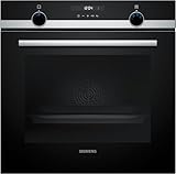 Siemens HB517GBS3, iQ500, Einbau-Backofen 60 x 60 cm, Hydrolytische Reinigungshilfe, lightControl für intuitive Bedienung, 3D Heißluft, cookControl10 Automatikprogramme, Schnellaufheizung, softMove