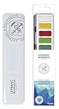 Lefranc Bourgeois 301444 Aquarell Set mit 12 kräftigen Studio Aquarellfarben, hochwertige Wasserfarben mit ausgezeichneter Lichtechtheit, Transparenz, Brillanz - 12 Farben, 1 Rundpinsel Nr.8