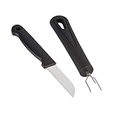 Westmark Messer + Pellkartoffelgabel mit 3 Zinken, Set 2-tlg., Rostfreier Edelstahl/Kunststoff, Gentle/Techno, Silber/Schwarz, 28152280