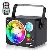DJ Discolicht Partylicht, 4-in-1 RGBW Animation Party Lichter, Stroboskop Blitzer mit Fernbedienung, Musik Sound Activated Beam Effektstrahler für Festival Party Club Bühne Beleuchtung Show