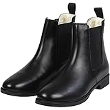 Lazura - Jodhpur Winter Reitstiefeletten Basic Plus | Kinder, Herren & Damen Stiefeletten | mit Fleece-Futter & Pull-On | schwarze Chelsea Boots aus Leder | Reitschuhe | Größe 38