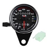 Motorrad Kilometerzähler, Fydun Geschwindigkeitsmesser 12 V Tachometer Messgerät Universal Tachoanzeige Signal Dual Digital Display KM/H(Schwarz)