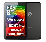 HP Pro 408 G1-8 Zoll HD MultiTouch Display - Windows Tablet PC - Intel QuadCore Prozessor - WLAN, Bluetooth 【 256 GB Speicher 】 mit SIM-Karten Steckplatz für Internet - schwarz (Generalüberholt)