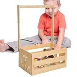 Quorvex Baby-Duschkorb, Holz-Aufbewahrungsbox, Kistenkorb – tragbarer Korb für Kleidung, Spielzeug, Decke, Zuhause, Krankenhausaufenthalt, Schwangerschaft, Eltern, Geschlecht offenbart