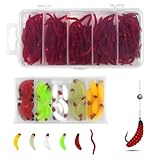 UHETLET 350 Künstliche Köder Würmer Fisch Angelzubehör Angel Köder forellenköder Künstliche Madenköder Kunststoffwürmern Weiche Regenwürmern Angelset für Süßwasser Salzwasser Seeforelle Eisangeln