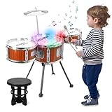 Schlagzeug Kinder Trommel Set, Musik Kinderschlagzeug Musikinstrumente Set, Jazz Rock Drum Set, Baby Percussion Lernspielzeug Schlagzeug Geschenk für Kleinkinder 1 2 3 4 5 6+ Jahr Jungen Mädchen