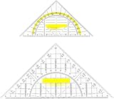 SHBAOCH Geodreieck Set, 22 cm und 16 cm Geometriedreieck mit Griff, Flexibles Geodreieck für Technisches Zeichnen,Mathe und Kunst (1PC 16CM+1PC 22CM)