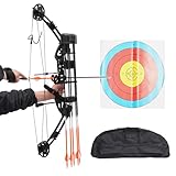 Compoundbogenset 35-70 LBS Einstellbare Jagd Compound Bogen und Pfeil Set 5-Pin-Visier Erwachsene Jugend Anfänger Compound Bögen Komplett Set
