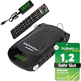 [ Test SEHR GUT, Note 1.2 *] Zehnder HX 2600 Mini Digital Sat Receiver mit Aufnahmefunktion, HD fähig, für Satellitenschüssel Satelliten Satellit TV Fernseher, mit HDMI & lernbare Fernbedienung