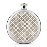 Tiny Diamond Lattice Edelstahl-Flachmann für Likör, runde Tasche, tragbare Weinflasche für Getränke, 142 ml