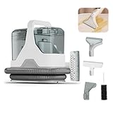 Reefuula Polsterreiniger Gerät und Nassauger 15Kpa, Kompakter Waschsauger Teppichreiniger 600W, Fleckenreiniger Nasssauger für Teppich, Sofa, Vorleger, Polster, Treppen, Auto, Grau, Drei Bürstenköpfen