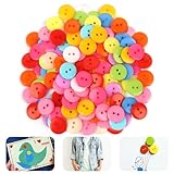 100PCS Kunststoff Knöpfe zum Basteln, Rund Knöpfe, Knöpfe zum Basteln, Bunte Knöpfes, Kinder Knöpfes, Gemischte Farben für Nähen, Basteln, Dekoration, DIY (15mm)