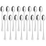 16 Stück Latte Macchiato Löffel Set, 19.6 Cm Eislöffel Lang, Joghurtlöffel Lang, Lange Kaffeelöffel Edelstahl, Kaffeelöffel Lang, Cappuccino Löffel, Dessertlöffel Lang, Spülmaschinengeeignet