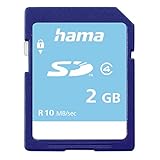 Hama Speicherkarte SD 2GB (SD-2.0 Standard, Class 4, Datensicherheit dank mechanischem Schreibschutz, Beschriftungsfeld)