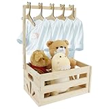 Babykorb Geschenk mit Griff Holz Babyparty Schrank 34×23x17cm Geschenkkiste Babyparty Multifunktional Babykorb Neugeborene für Geburtstage Babypartys Weihnachten Neue Eltern (B)