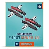 Alphatrail V-Brake Bremsbeläge 2 Paar 72mm I Optimiertes Bremsverhalten bei Nässe I Langlebiger Bremsbelag & 100% Passgenau für V-Brakes von Shimano, Tektro, Avid, SRAM, XLC UVM