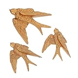 Garneck Swallow Wanddeko aus Resin Vogel Wandfigur Großer Kleine Künstlerische Fliegende Schwalben Skulptur für Wohnzimmer Schlafzimmer Büro Langlebige Wandkunst mit Einfachem Wandaufbau